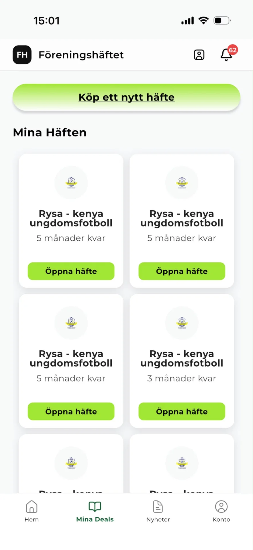 Mina häften i appen