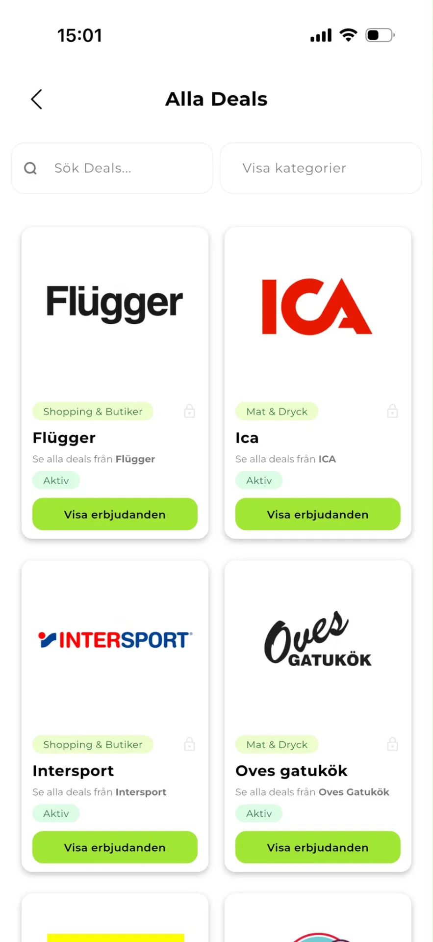 Alla deals i appen