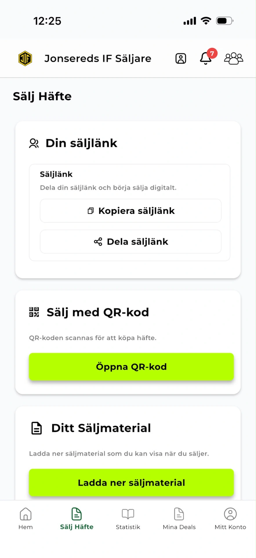 Hitta din säljlänk och QR-kod