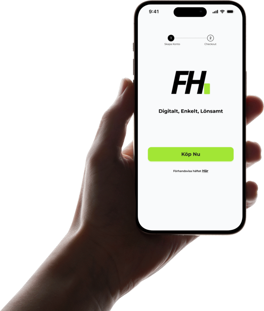 Föreningshäftet app i mobil – enkelt digitalt köp direkt i handen.