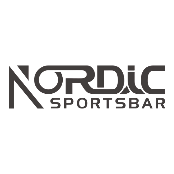 Nordic Sportsbars logotyp i svart, använd för deras erbjudande i Föreningshäftets digitala häfte.