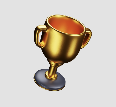 3D-ikon av en guldfärgad pokal.